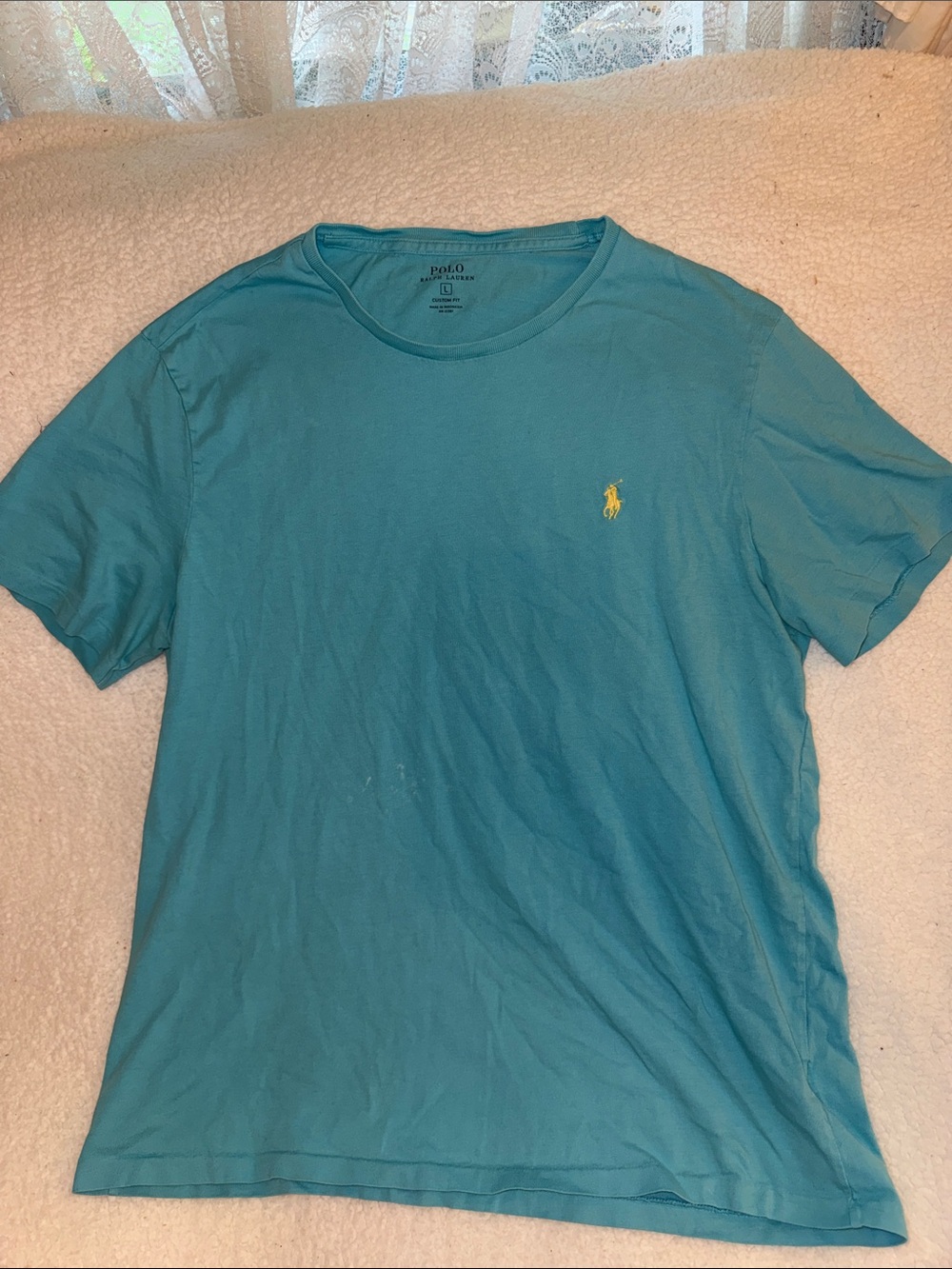 Polo by Ralph Lauren Teal Short Sleeve Crewneck T-Shirt with Yellow Pony